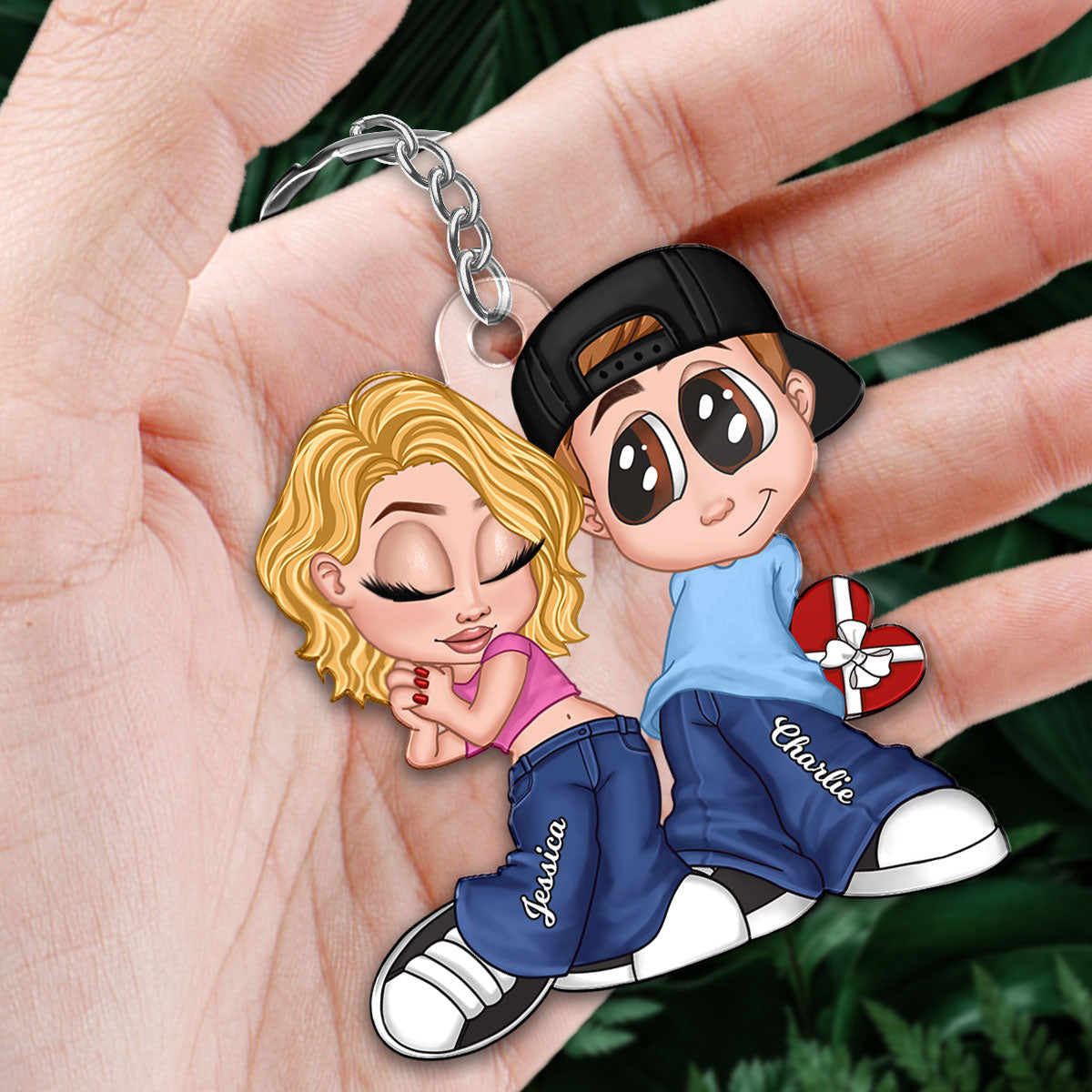 Y2K Couple - Personalized Acrylic Keychain - Unique Valentine's Day Gift For Him, Gift For Her