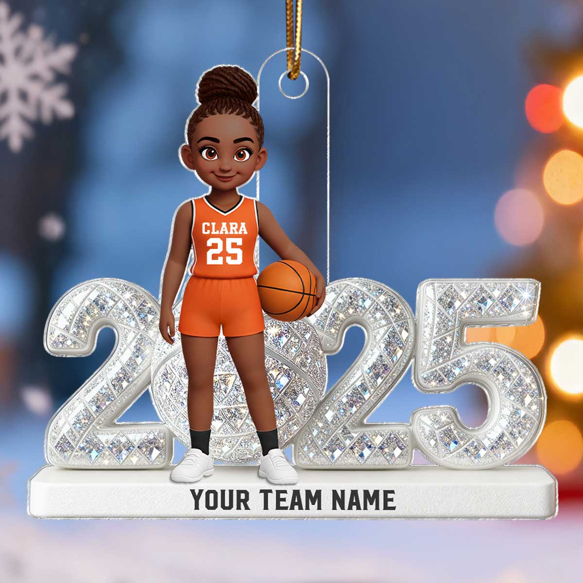 3D Shining Effect Christmas Basketball Player - Personalized Acrylic Ornament - Christmas Gift For Basketball Players
