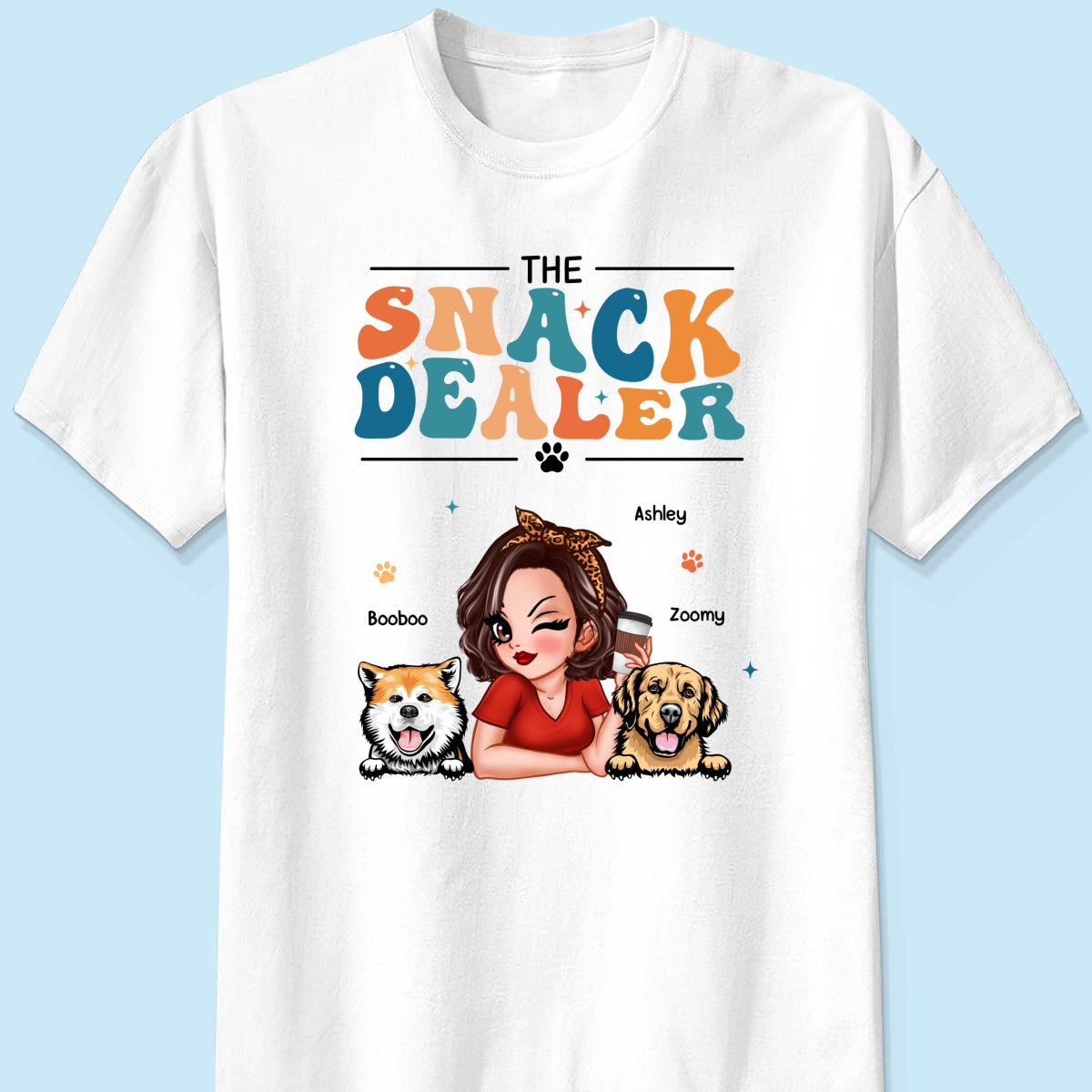 The Snack Dealer Retro Style Dogs Personalized Shirt