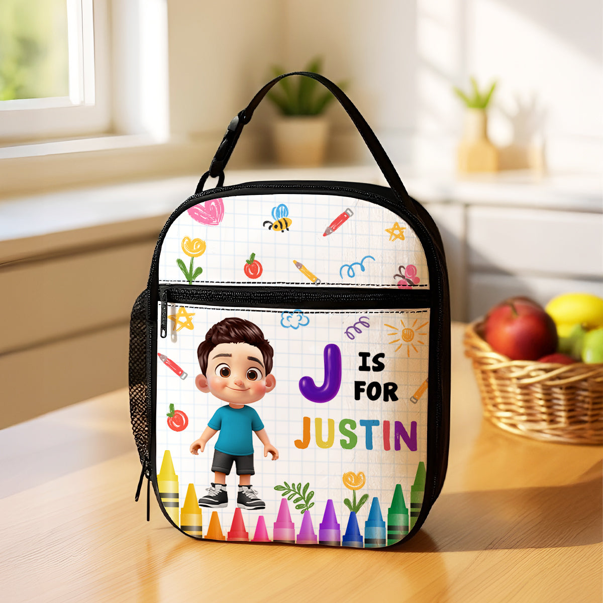 School Kid's Name Personalized Insulated Kid Lunch Bag, Back To School gift