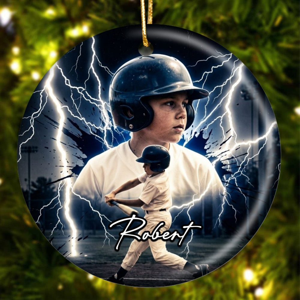Trending Bootleg Sport Photos Insert - Personalized Ceramic Ornament - Gift For Boy, Girl