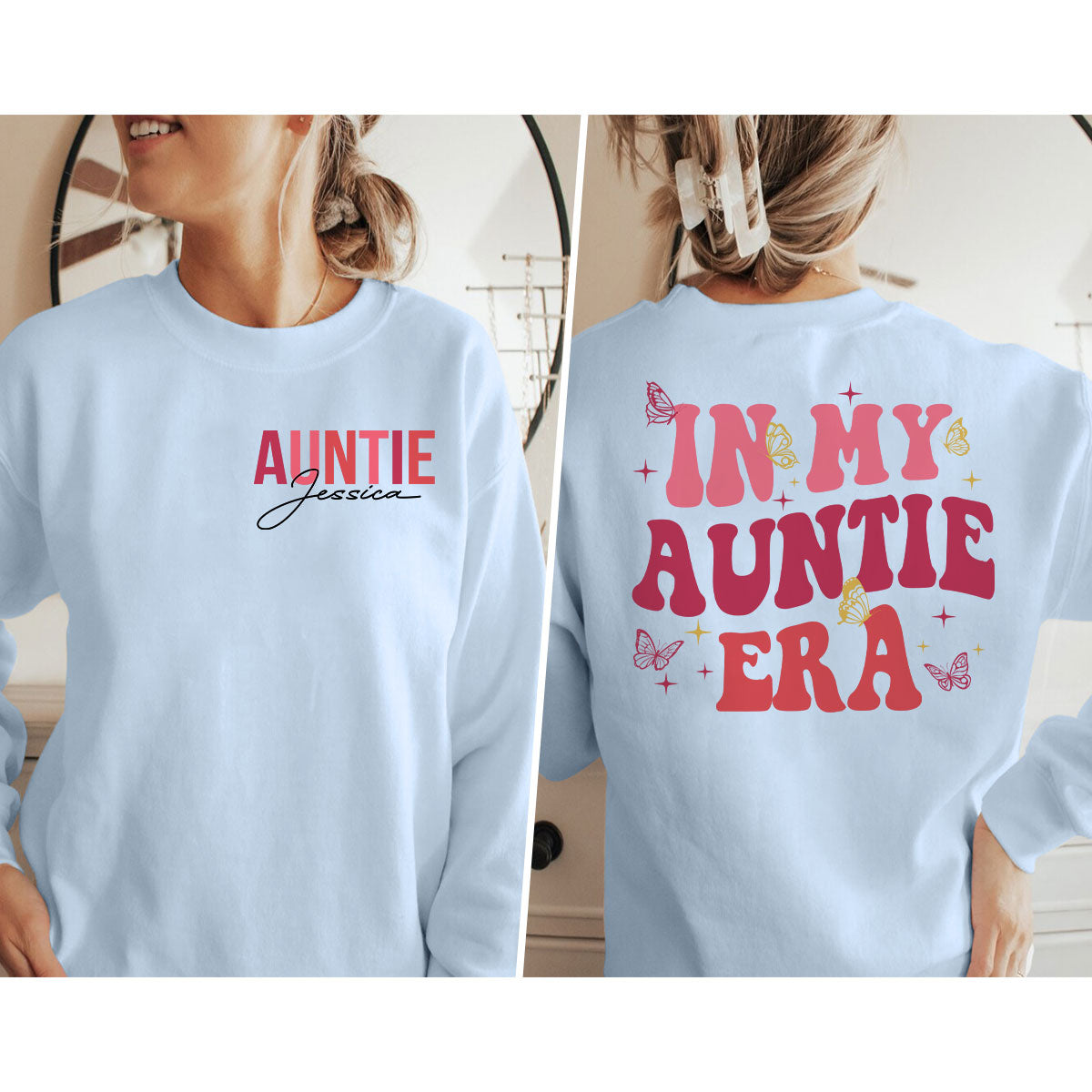 In My Auntie Era Gift For Auntie Personalized Double Sided Sweatshirt