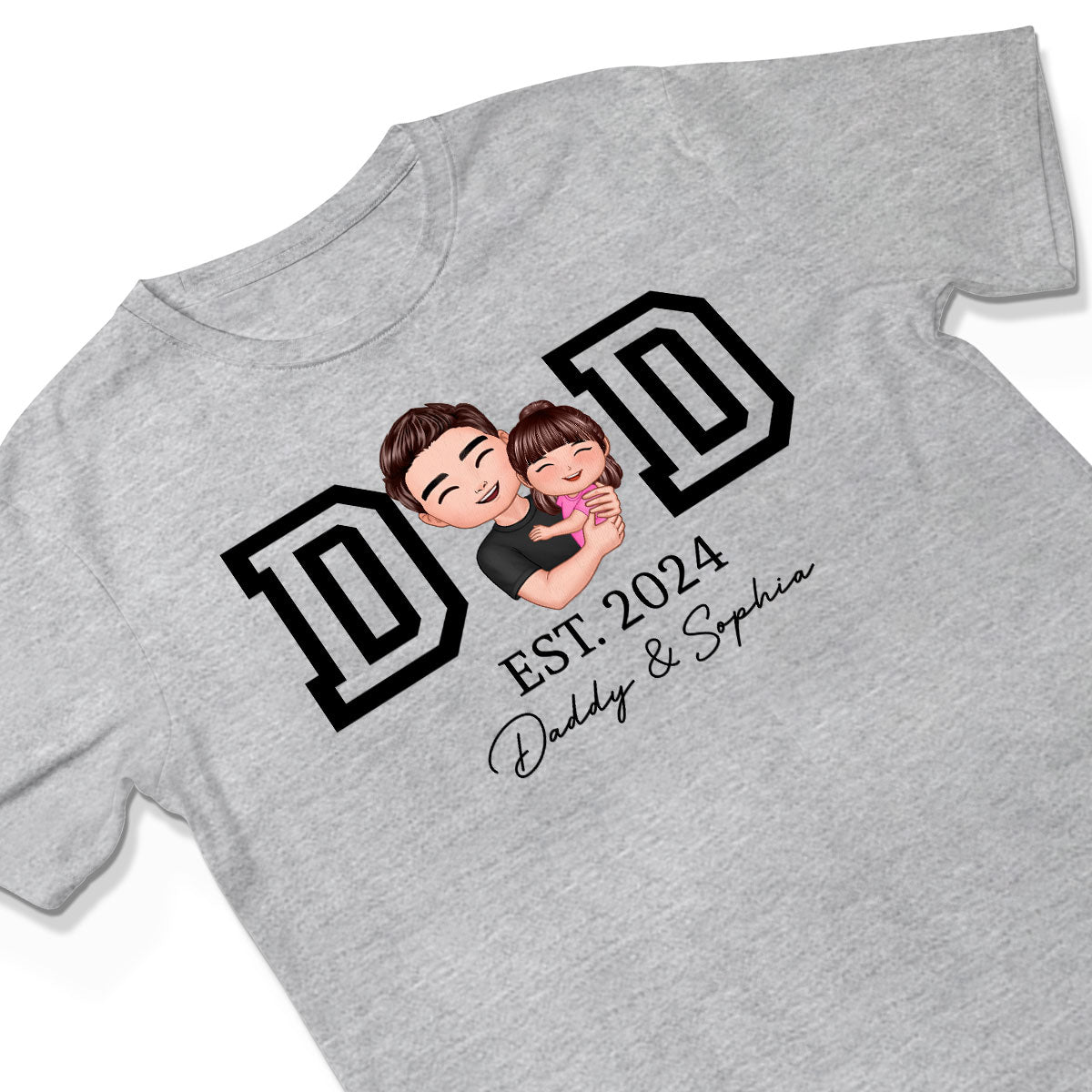 Dad Hugging Kid Est Year Personalized Shirt