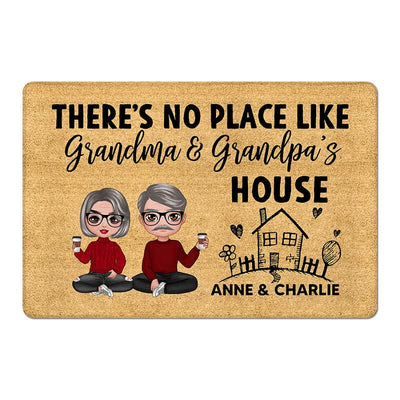 No Place Like Grandparents House Grandma Grandpa Personalized Doormat