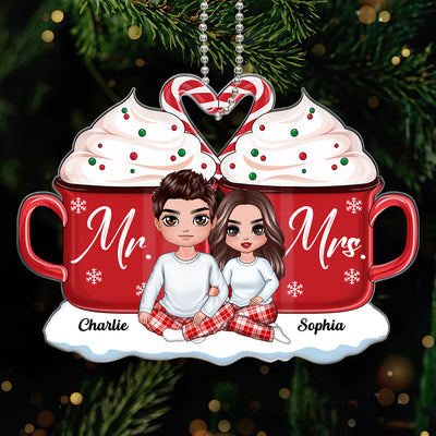 Hot Cocoa Cozy Christmas Gift For Couple Personalized Acrylic Ornament