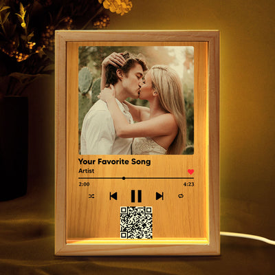 Favorite Song Title QR Code Personalized Photo Frame Light Box
