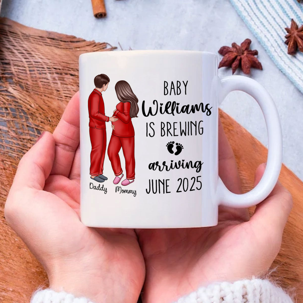 Baby Is Brewing Pregnancy Couple Personalized Mug Expecting Mom Gift, Expecting Parents Gift,  Gift