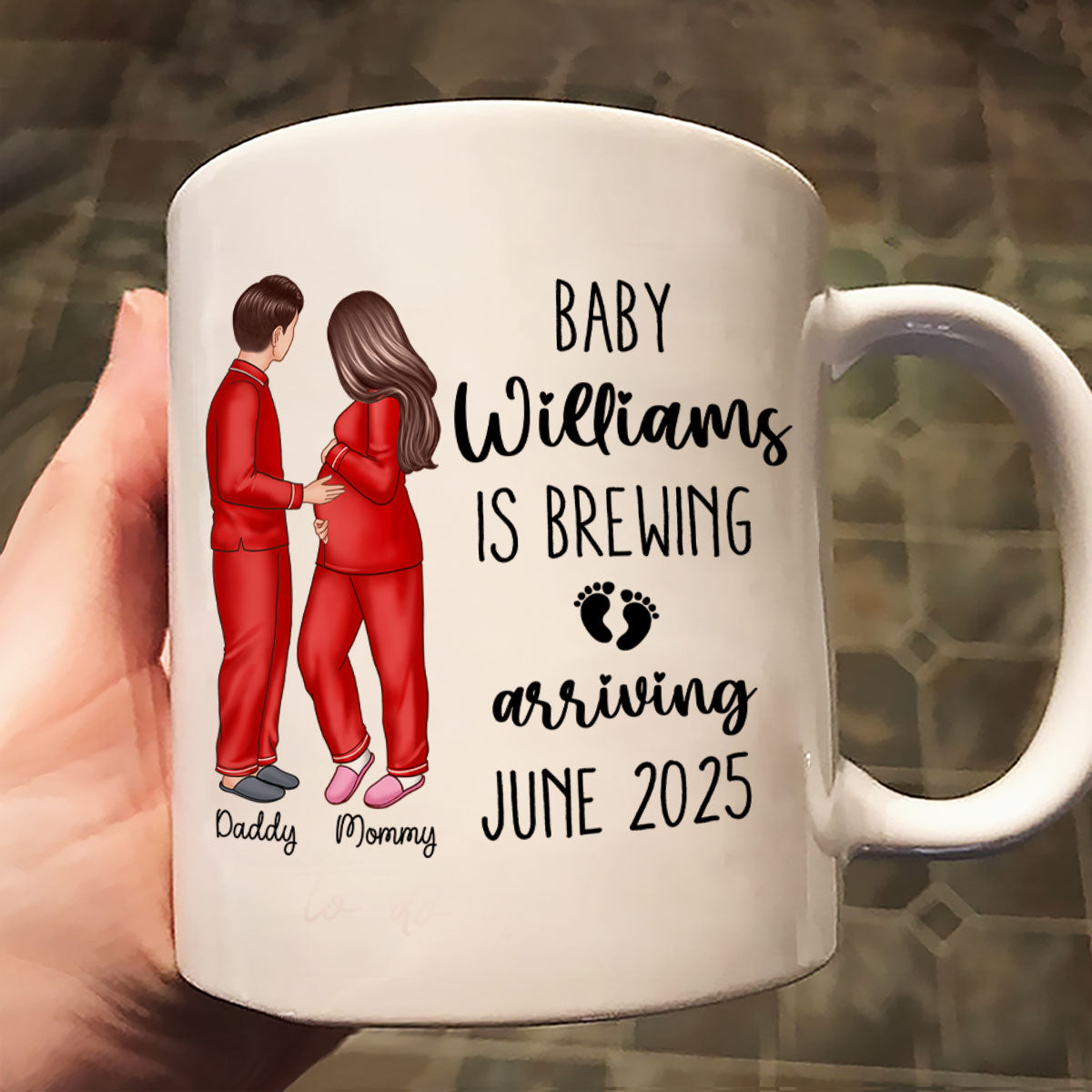 Baby Is Brewing Pregnancy Couple Personalized Mug Expecting Mom Gift, Expecting Parents Gift,  Gift