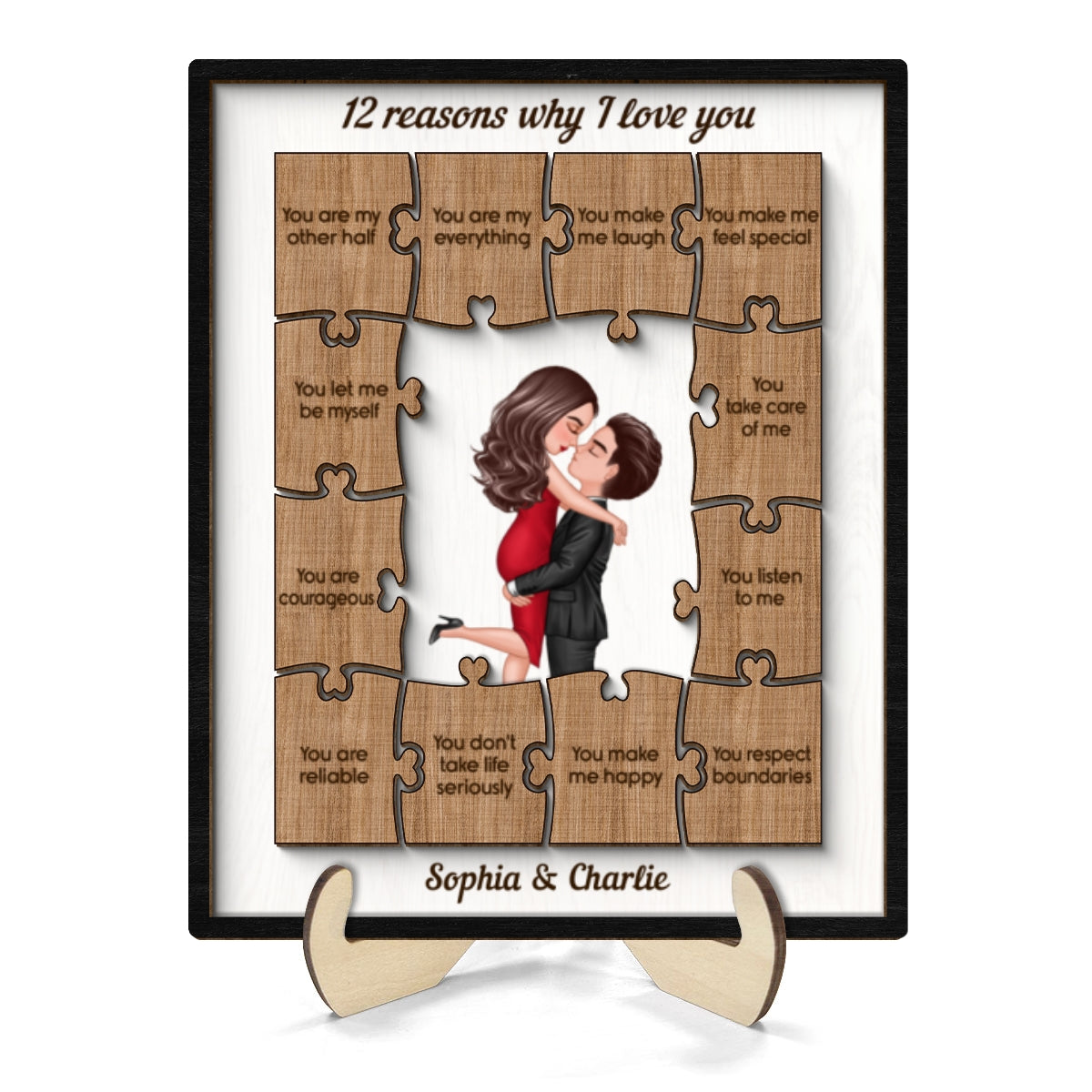 The Reasons Why I Love You  Gift For Him For Her Personalized 2-layer Wooden Plaque