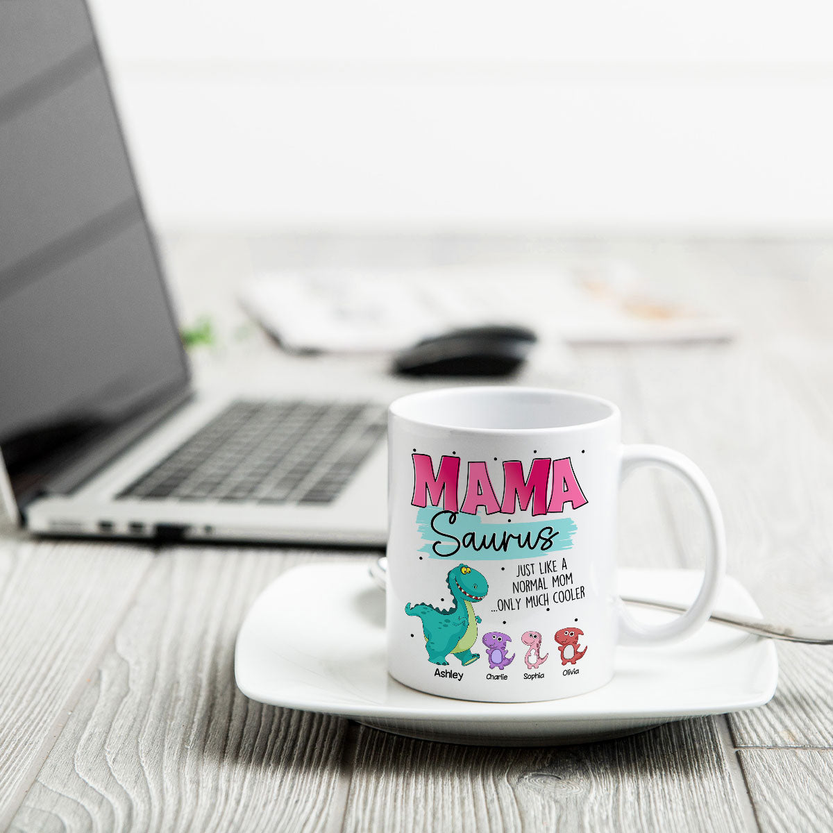 Grandmasaurus Mamasaurus Cute Dinosaurs Mother‘s Day Gift For Mom Grandma Personalized Mug