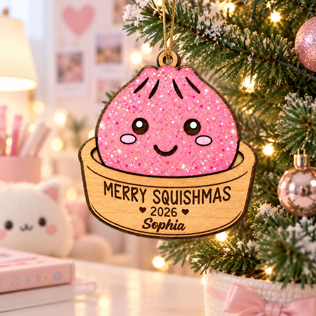 The Year Of Squishy 2026 - Personalized Wooden Ornament - Funny Viral Squishy Christmas Gift For Kids, Teen