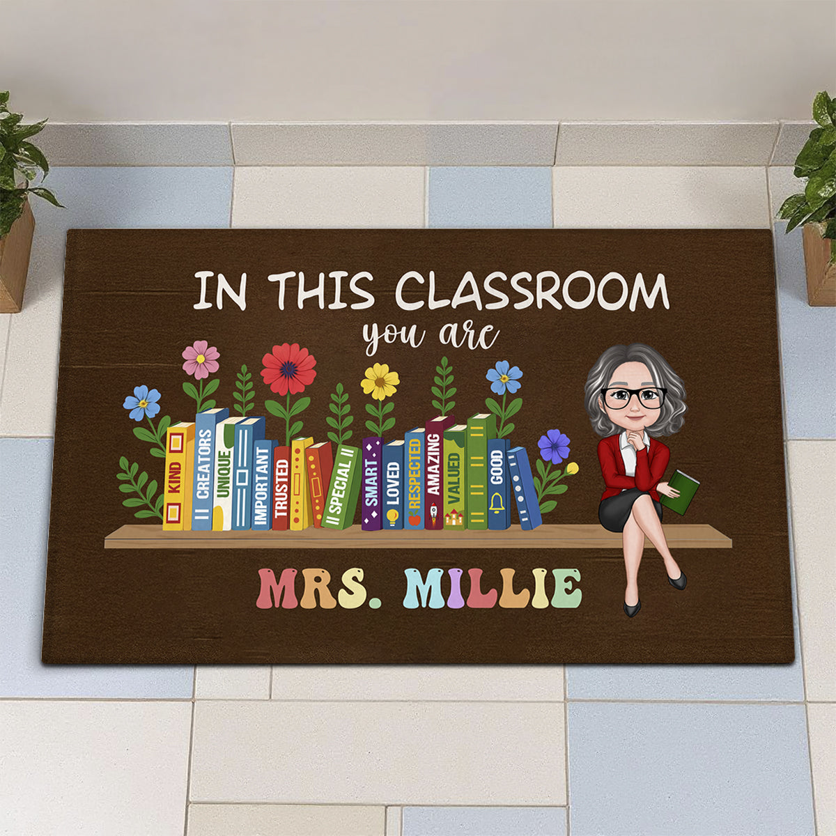 In This Classroom You Are Kind, Creators, Unique Personalized Doormat, Classroom Decor, Teacher Appreciation Gift, Back To School Gift