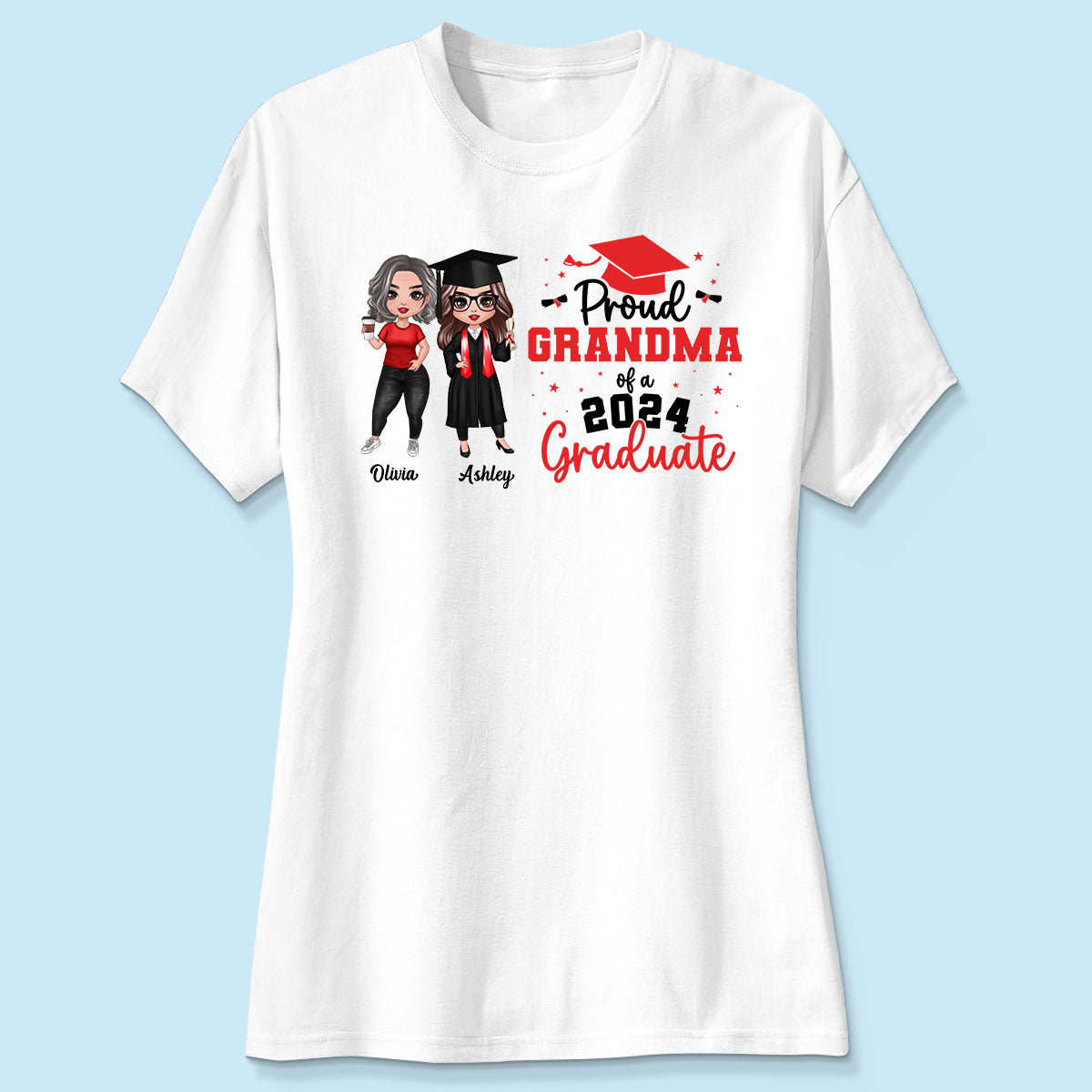 Proud Mom Grandma Of A 2024 Graduate Personalized Shirt