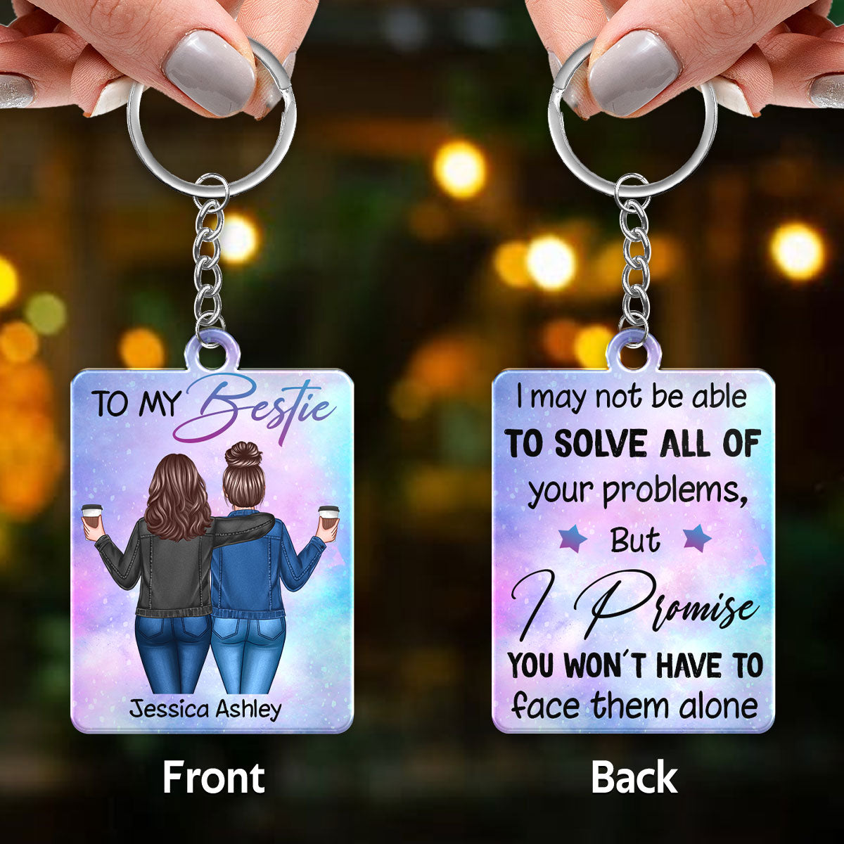 Back View Besties To My Bestie Personalized Acrylic Keychain