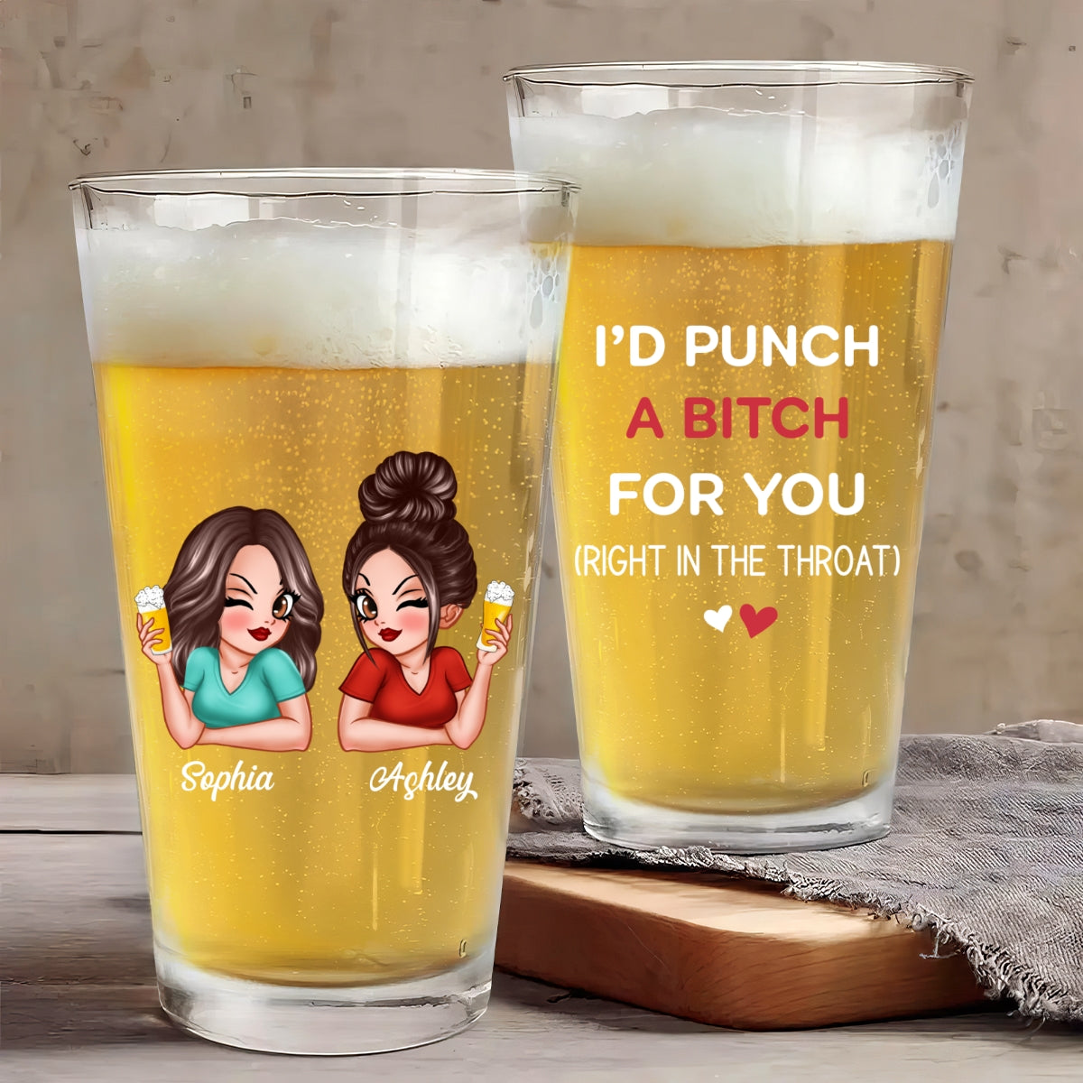 Are We Drunk Sassy Besties Personalized Beer Glass, Funny Birthday's Gift For Besties