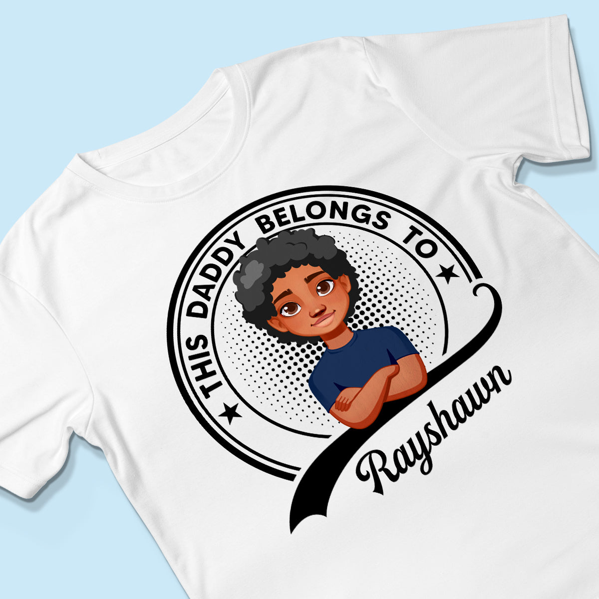 This Daddy Belongs To Retro Circle Personalized Shirt