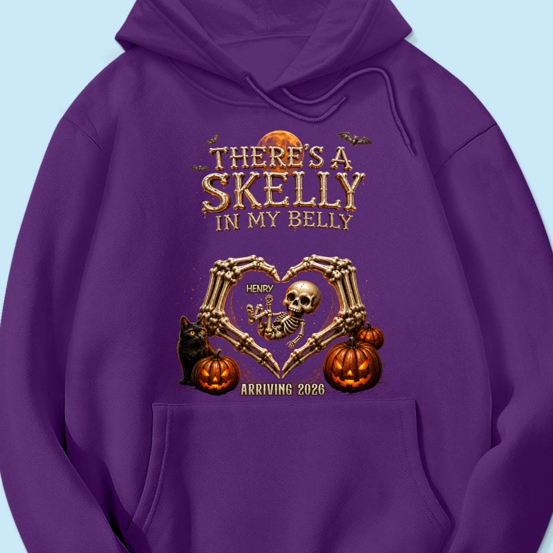 Skeleton Baby Halloween Pregnancy Announcement - Personalized Shirt - Gift For Her