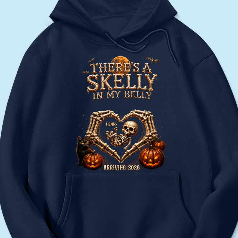 Skeleton Baby Halloween Pregnancy Announcement - Personalized Shirt - Gift For Her