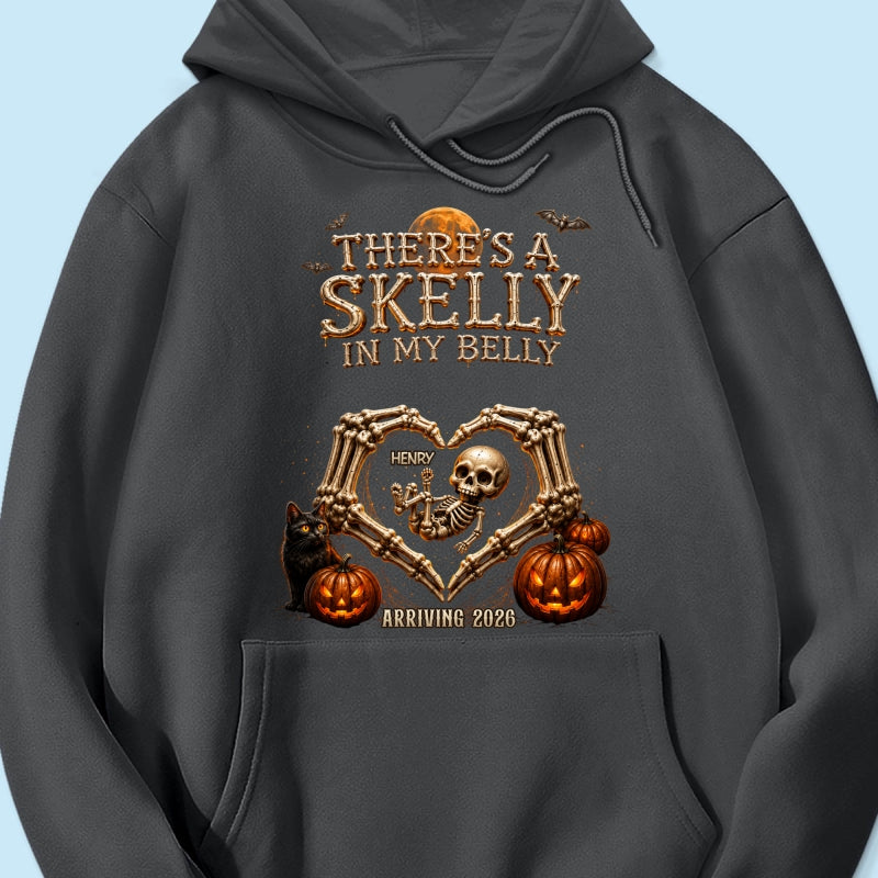 Skeleton Baby Halloween Pregnancy Announcement - Personalized Shirt - Gift For Her
