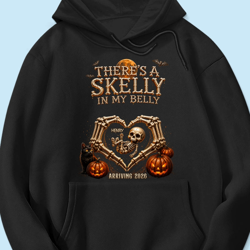 Skeleton Baby Halloween Pregnancy Announcement - Personalized Shirt - Gift For Her