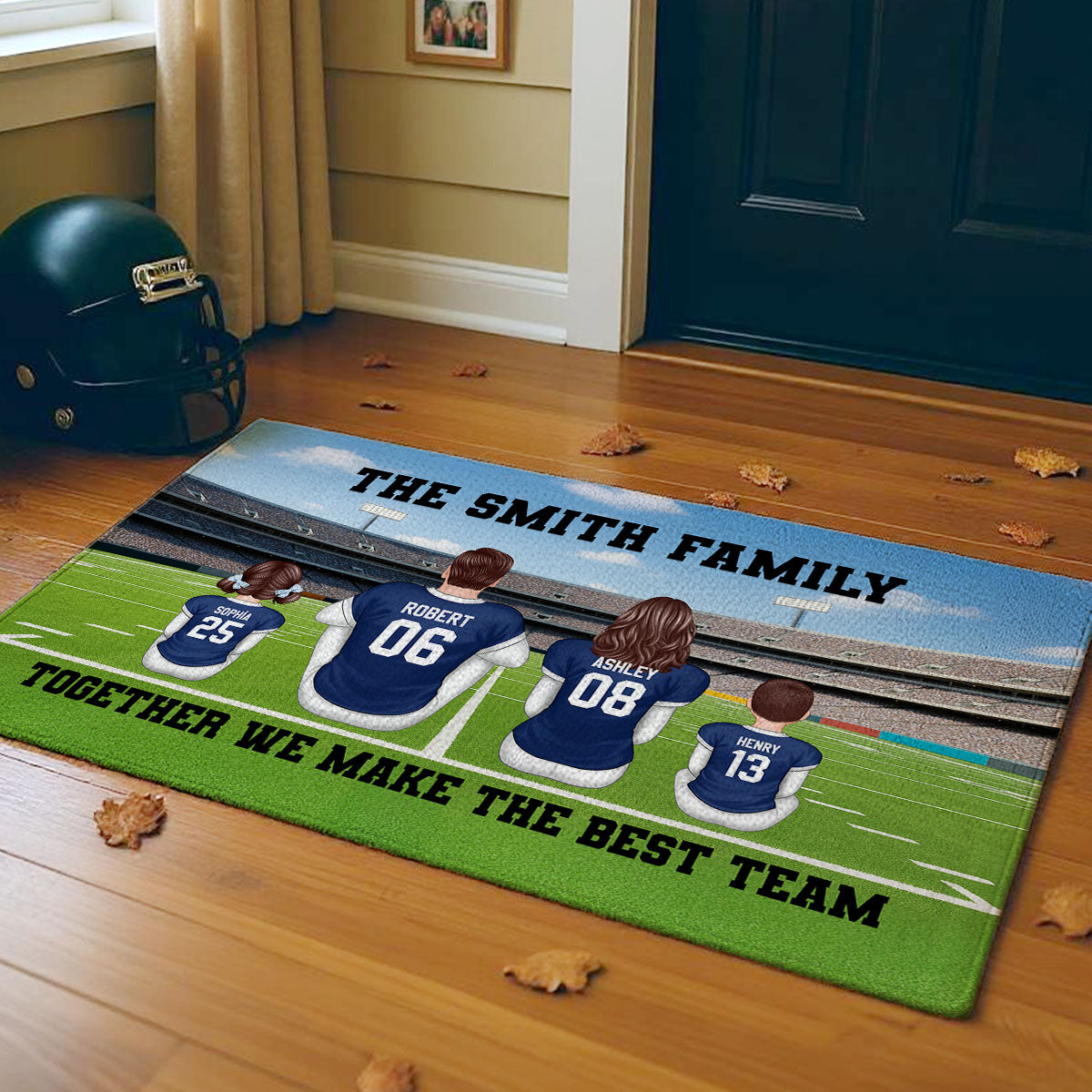 American Football Team Family Football Season Personalized Doormat