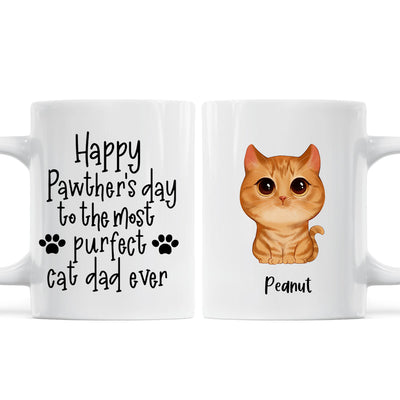Watercolor Cute Cats Happy Pawther‘s Day Most Purfect Cat Dad Father‘s Day Gift Personalized Mug