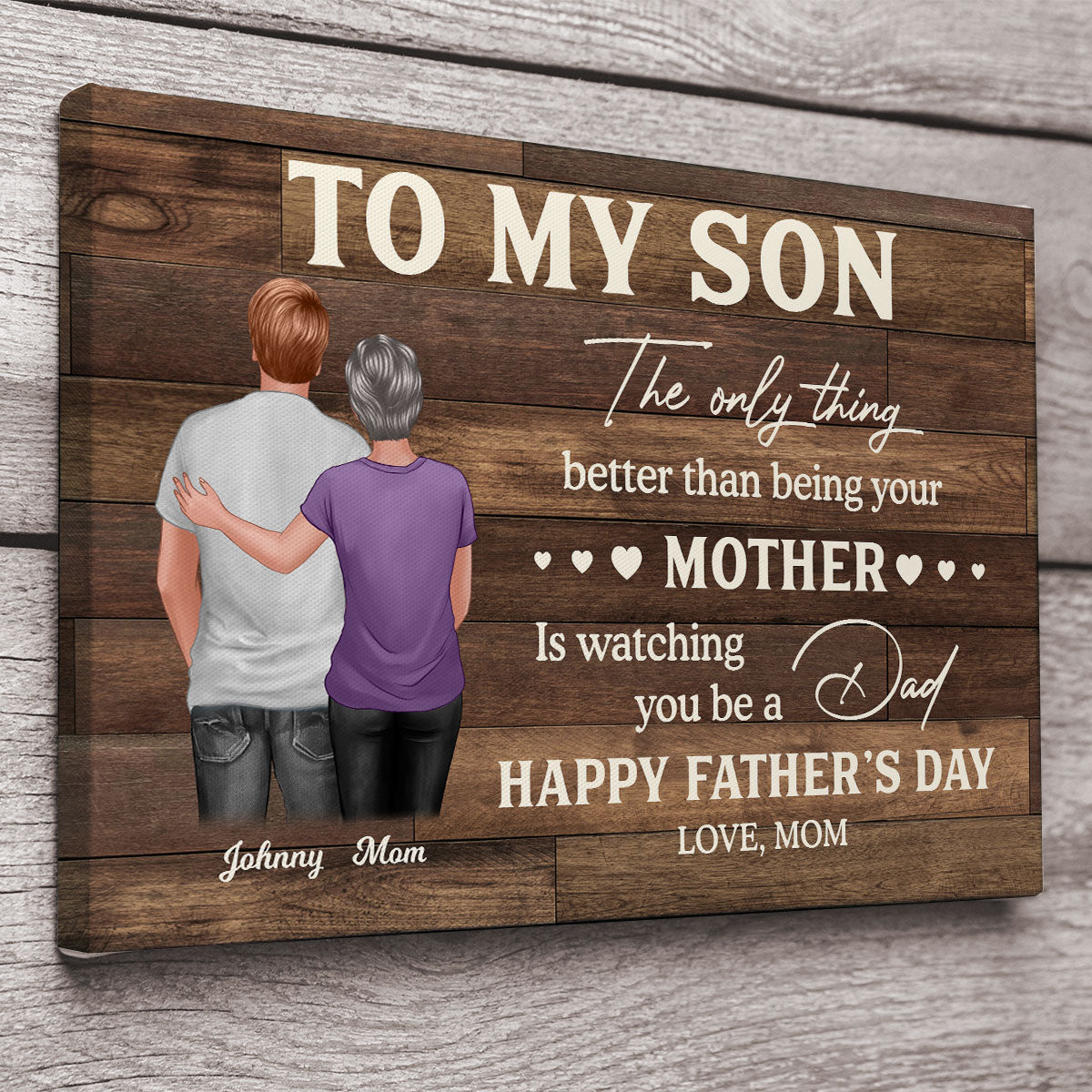 To My Son From Mom Happy Father's Day Personalized Canvas Prints