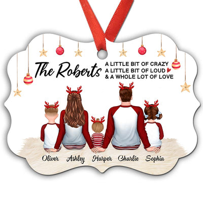 Family Christmas Pyjama Whole Lot Of Love Personalized Christmas Ornament