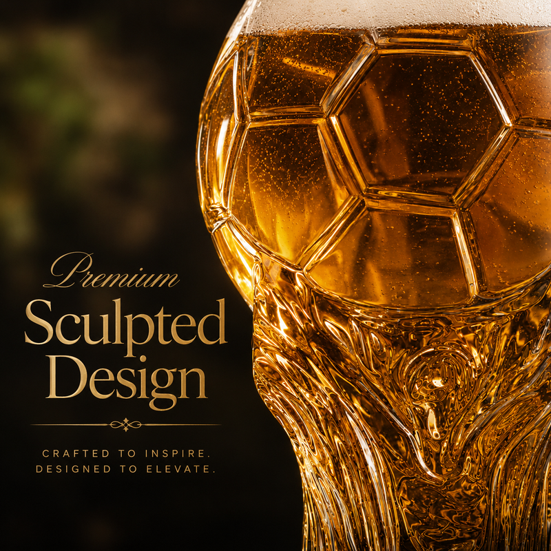 World Cup 2026 Football Trophy Beer Glass, Match Day Beer Glass, Birthday Gift for Him, Gift for Dad