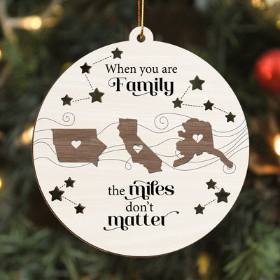 Long Distance Family Friends Siblings Sisters Besties Personalized Wooden Ornament, Togetherness Christmas Gift