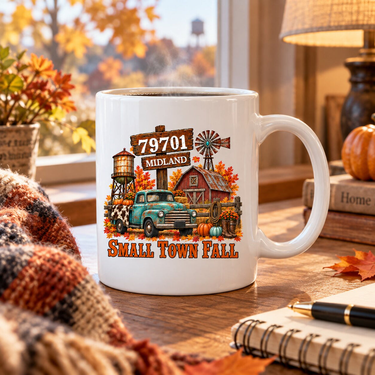 Small Town Fall Western Zip Code - Personalized Mug