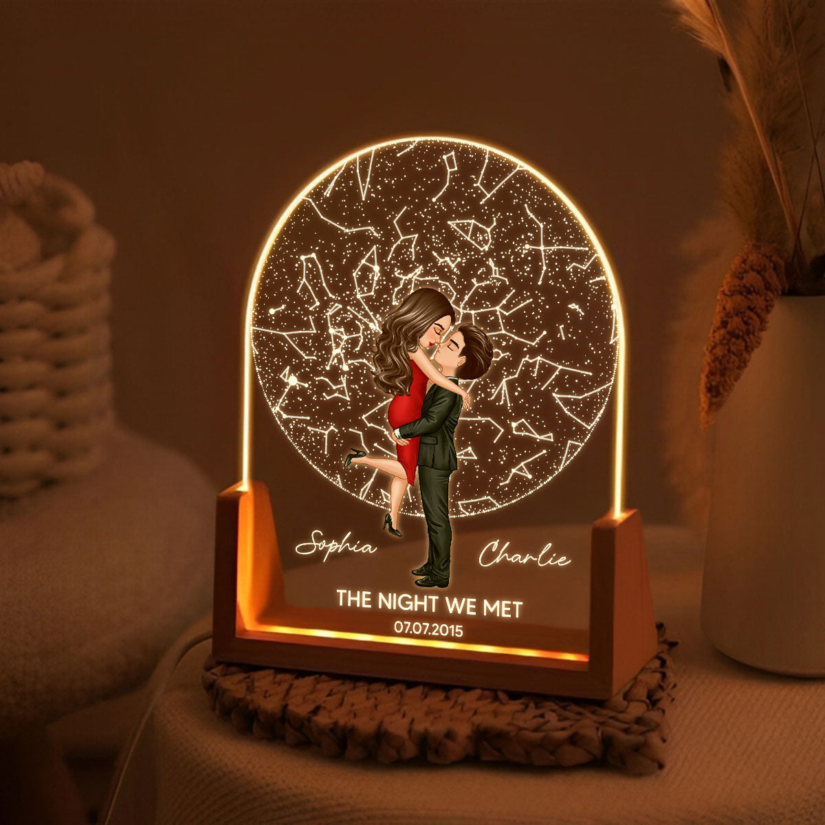 Custom Star Map by Date, Personalized Constellation Map, Star Map LED Night Light, Gifts for Couples, Engagement Gifts, Anniversary Gift for Her
