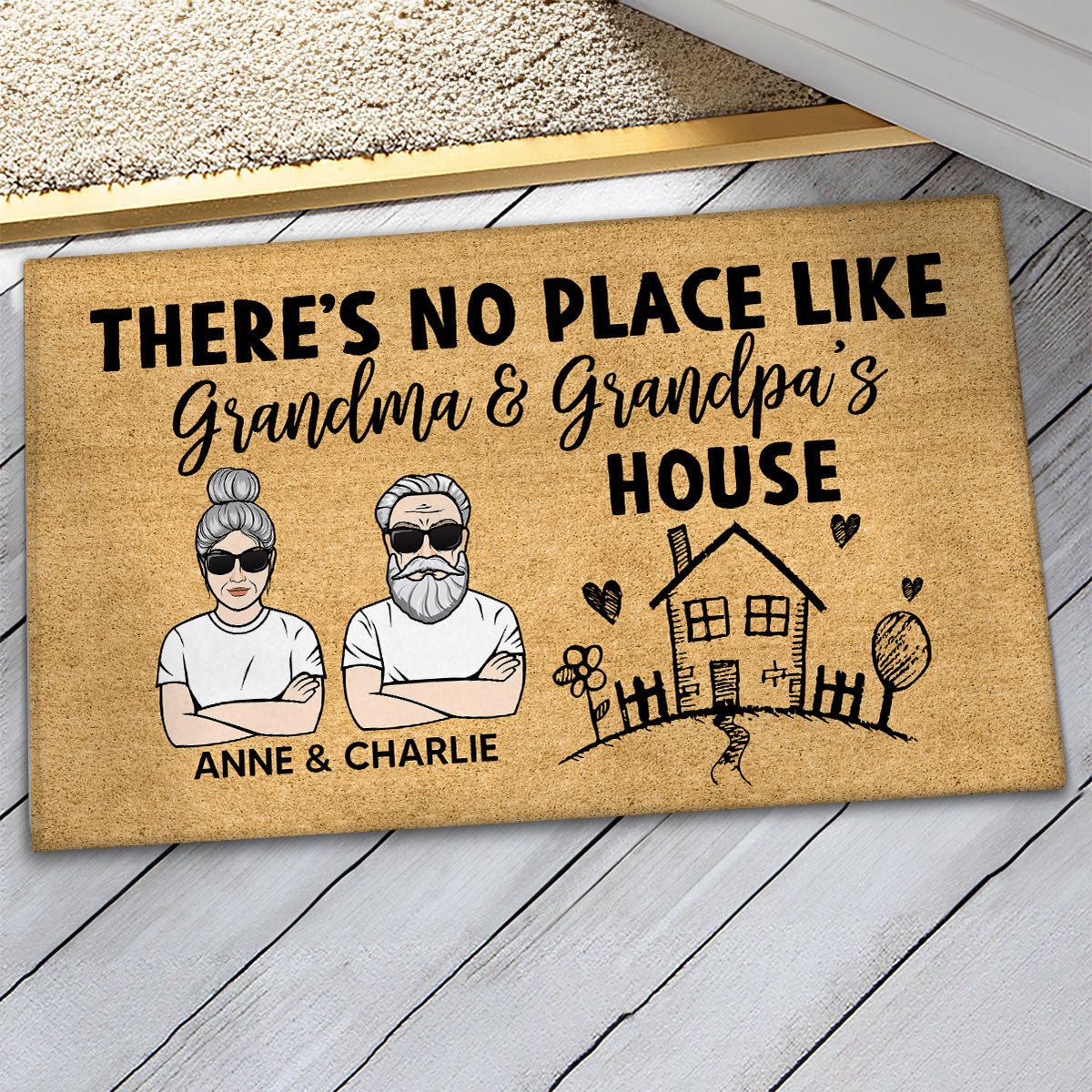 No Place Like Grandma Grandma‘s House Gift For Grandparents Personalized Doormat