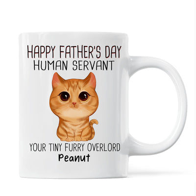 Watercolor Cute Cats Happy Father‘s Day Cat Human Servant Personalized Mug