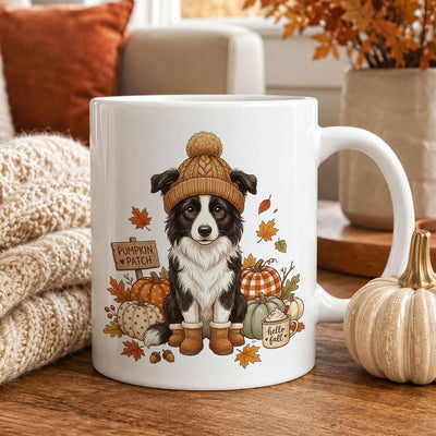 Custom Dog Photo Pumpkin Patch - Personalized Mug - Fall Gift for Dog Moms, Cat Moms, Pet Lovers