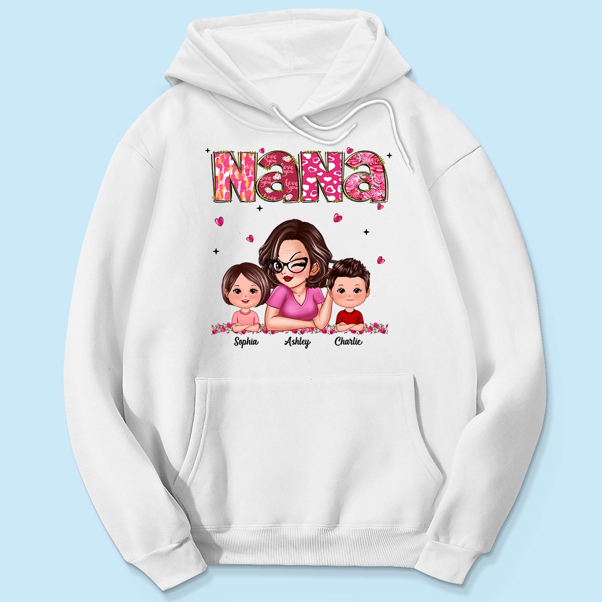 Grandma And Grandkids  Personalized Shirt,  Gift For Grandma