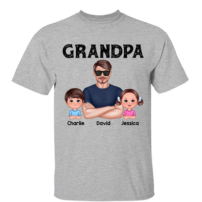 Realistic Grandpa New Face And Doll Kids Personalized Shirt
