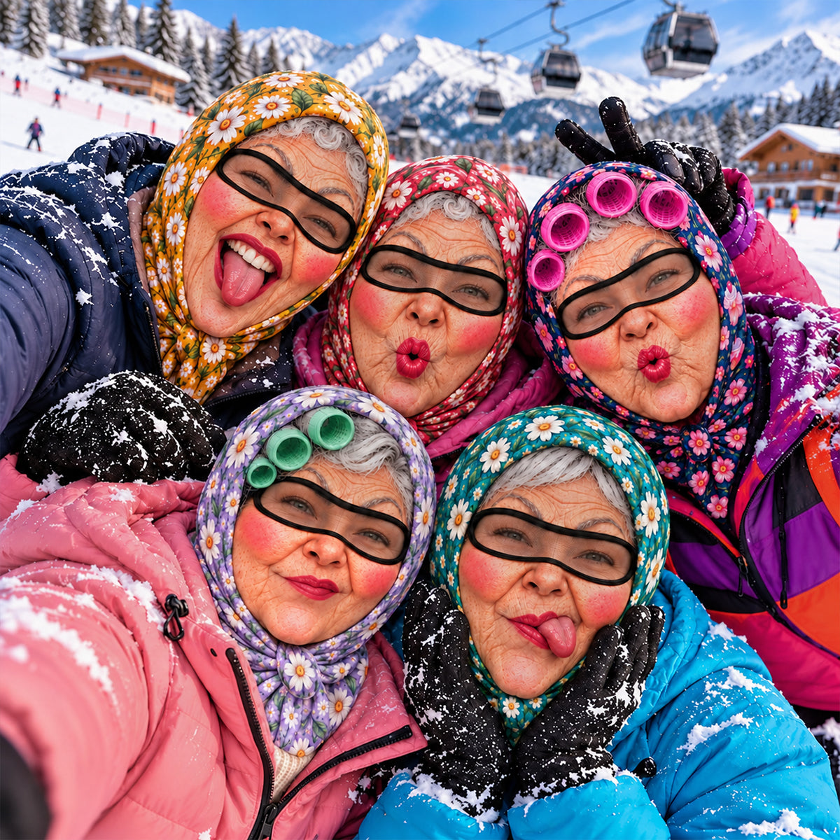 Funny Grandma Meme Face - Personalized Balaclava Mask - Novelty Snowboard Skiing Gift, Christmas Gift for Grandma, Best Friends