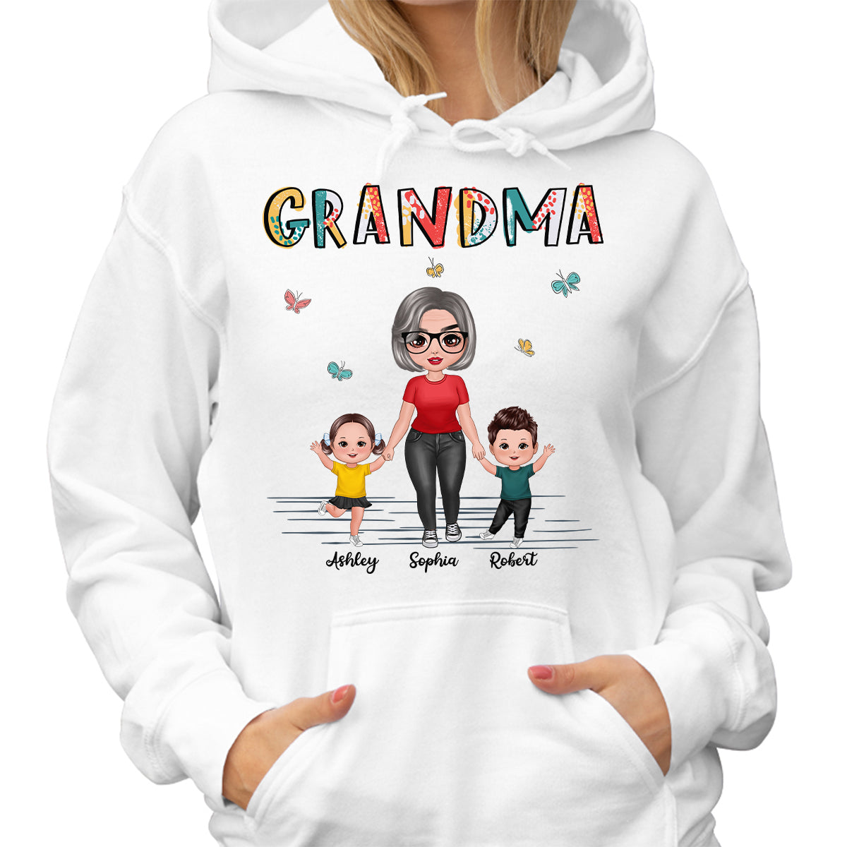 Grandma Grankids Hold Hands Personalized Shirt