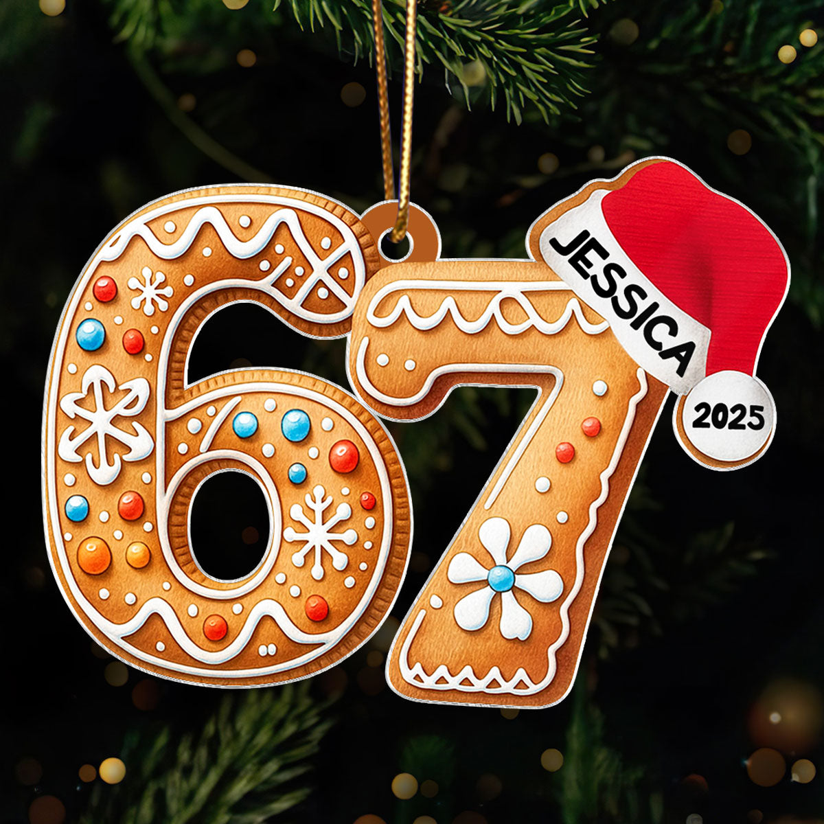 Custom Six Seven - Personalized Acrylic Ornament - Teen Slang Funny Tree Decor, Funny Teen Grandkid Gift