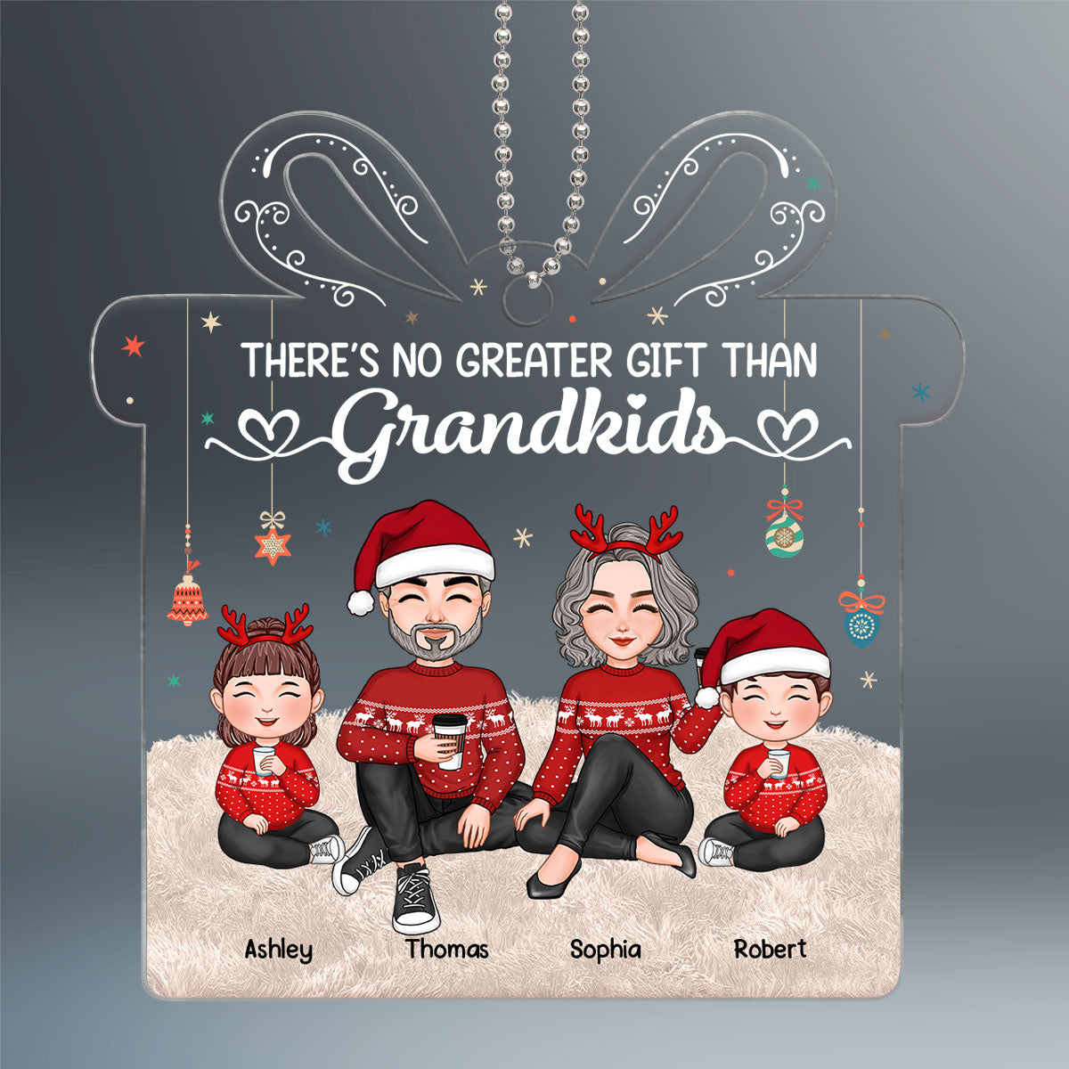 There‘s No Greater Gift Than Grandkids Cute Grandchildren With Grandparents - Personalized Ornament