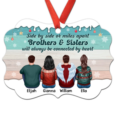 Sisters Brothers Siblings Side By Side Personalized Christmas Ornament
