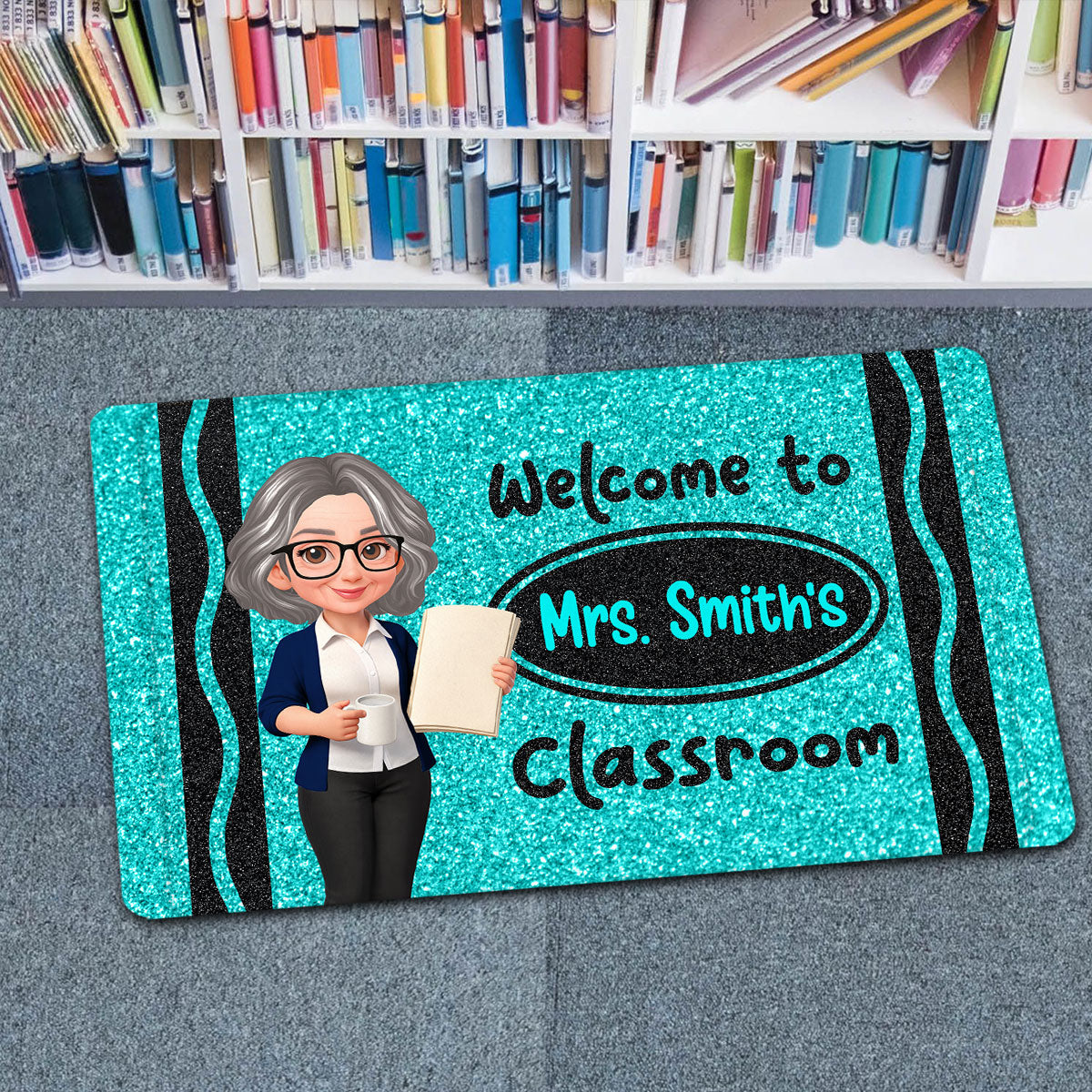 Teacher Beautiful Faux Glitter Effect Crayon Color Welcome To
