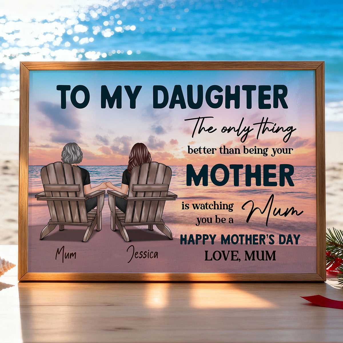 Beach Landscape To My Daughter From Mom Happy Mother's Day Personalized Poster, Gift For Daughter
