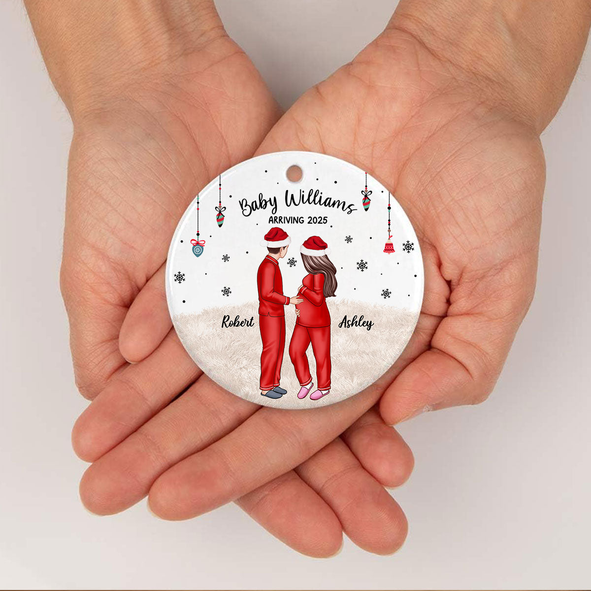 Expecting Parents Christmas Pregnancy - Personalized Ornament - New Mom Gift, Expecting Parent Gift