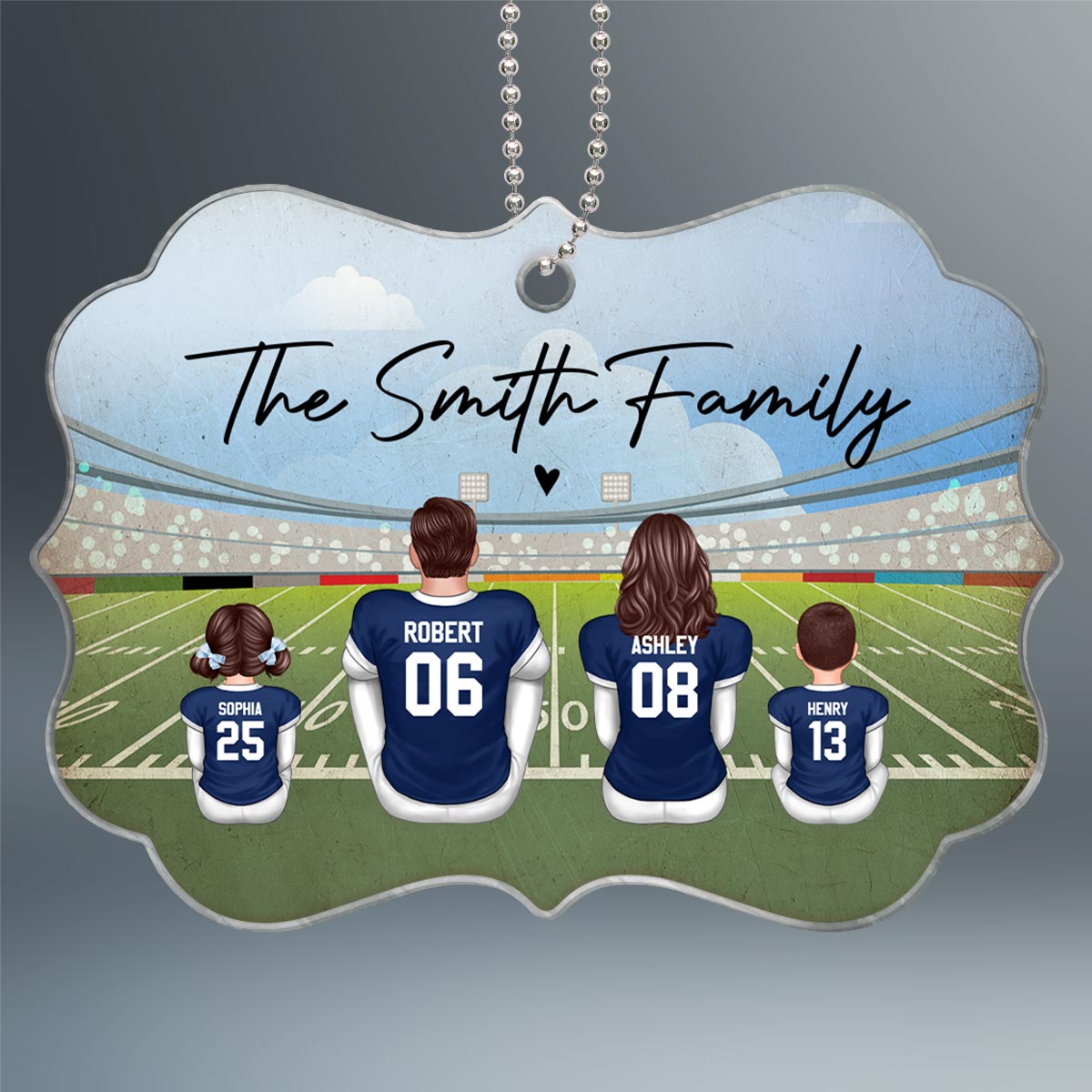Football Family Christmas Personalized Acrylic Ornament