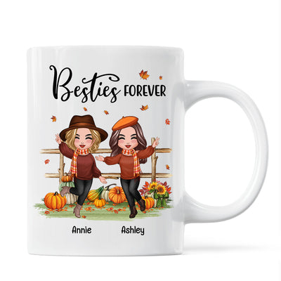 Fall Season Happy Doll Besties In The Pumpkin Patch Personalized Mug