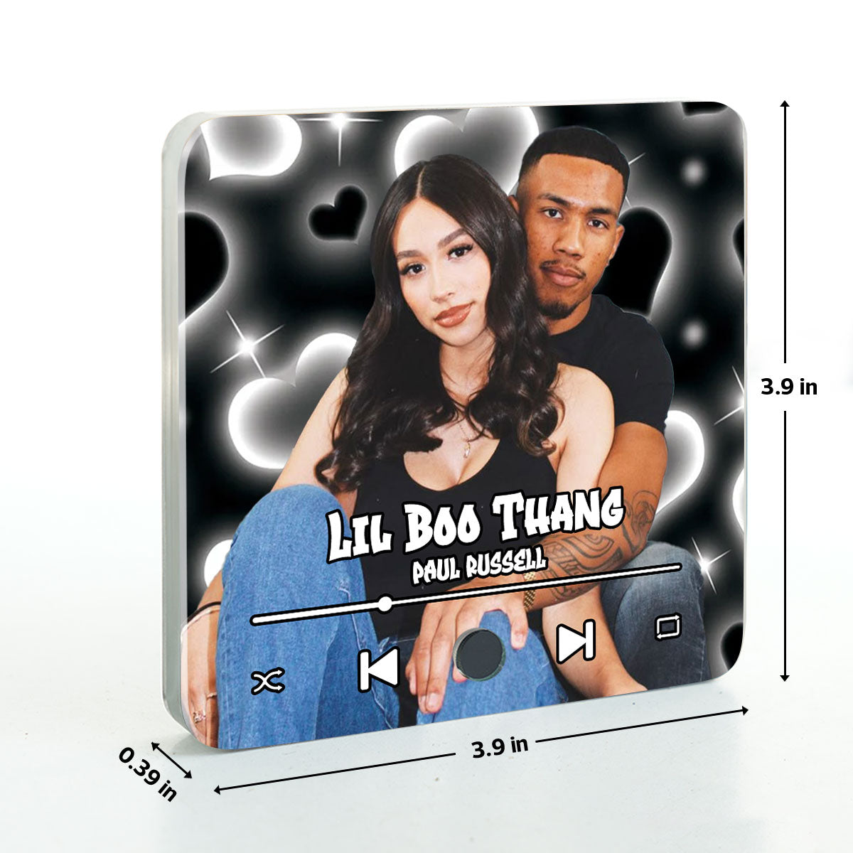 Y2K Couple Photo Personalized Music Fridge Magnet, Gift for him, Gift for her