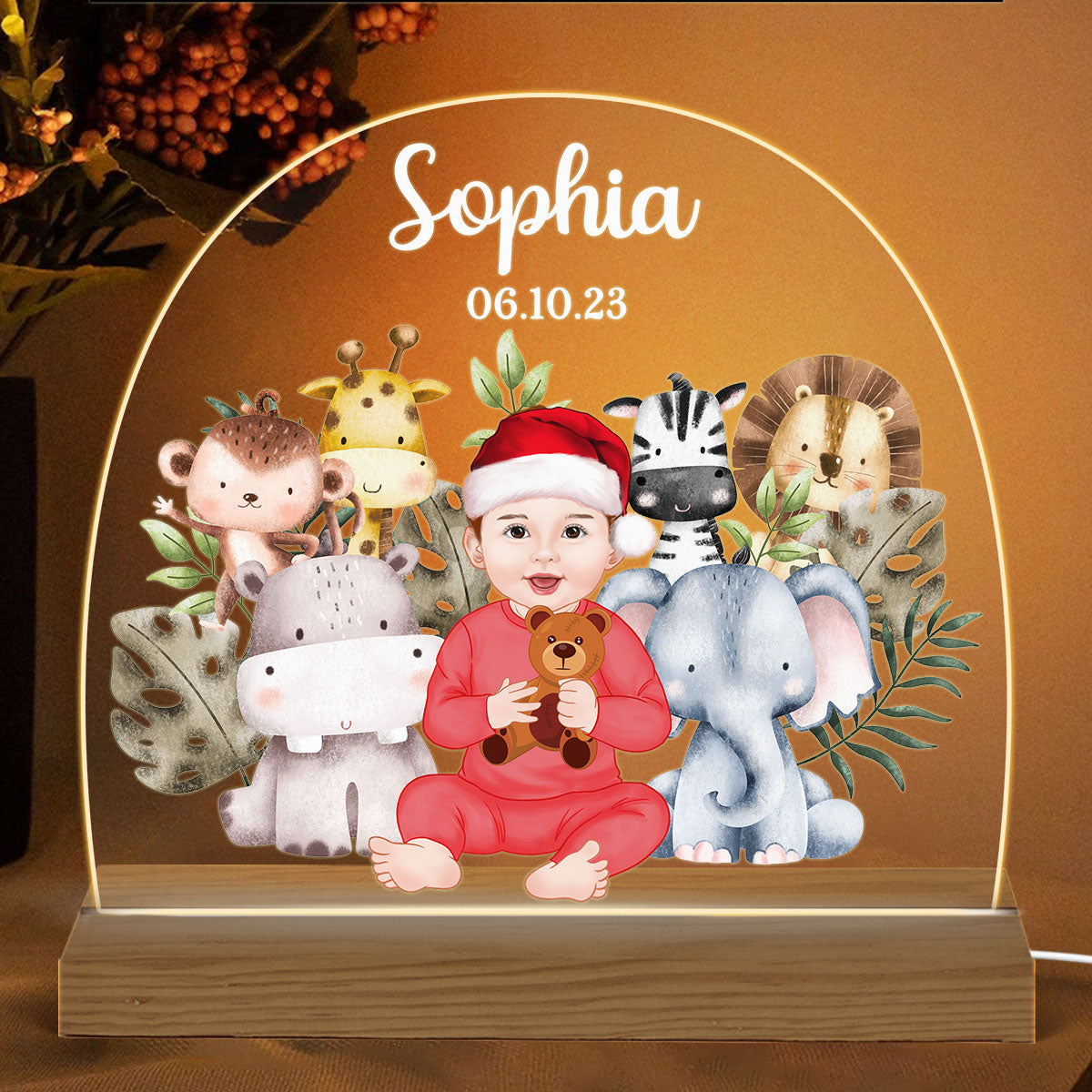 Nursery Gift For Newborn Christmas Baby Shower Gift Custom Personalized Name LED Night Light