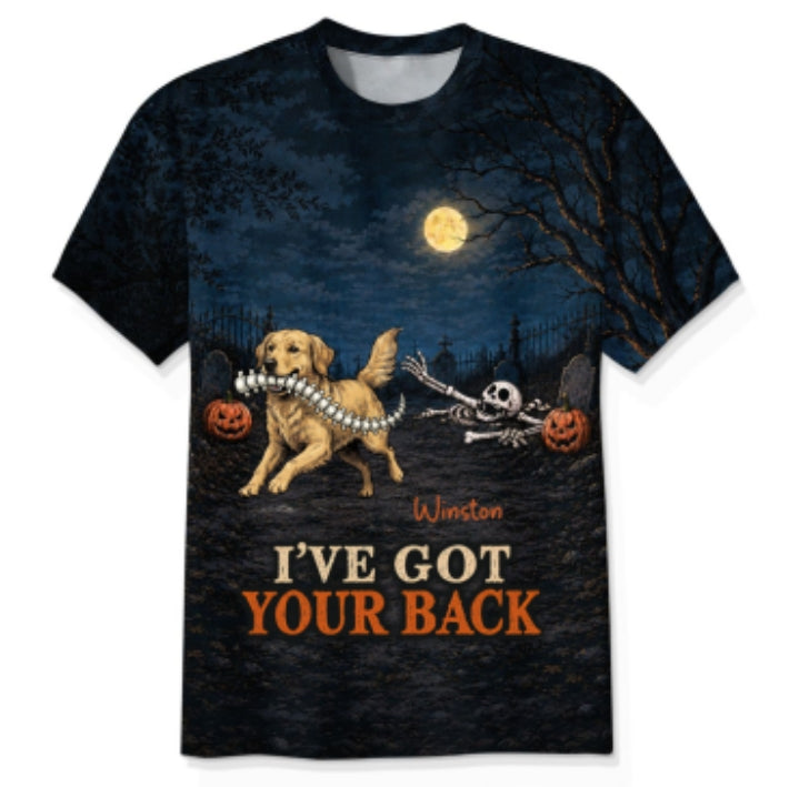 I've Got Your Back Dog Stealing Backbone Custom Photo - Personalized 3D Shirt - Funny Halloween Costume For Dog Lovers